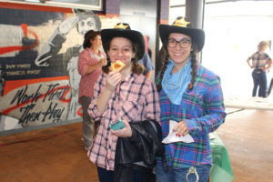 Students dressed as cowboys at PURIM celebration